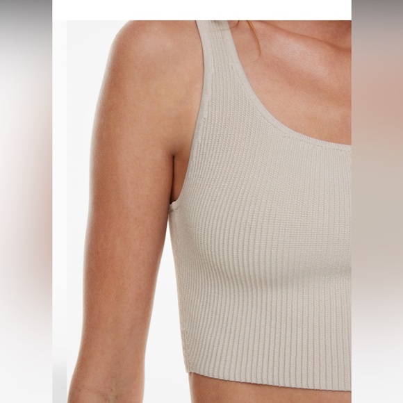 Babaton Sculpt Knit Squareneck Cropped Tank - Matte Pearl - Picture 4 of 5